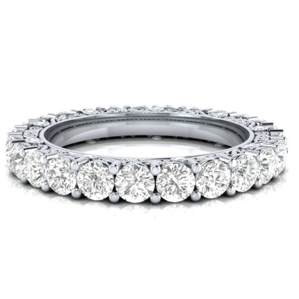 "925 Silver Plated Classic White CZ Wedding Ring for Women, GPMB1456